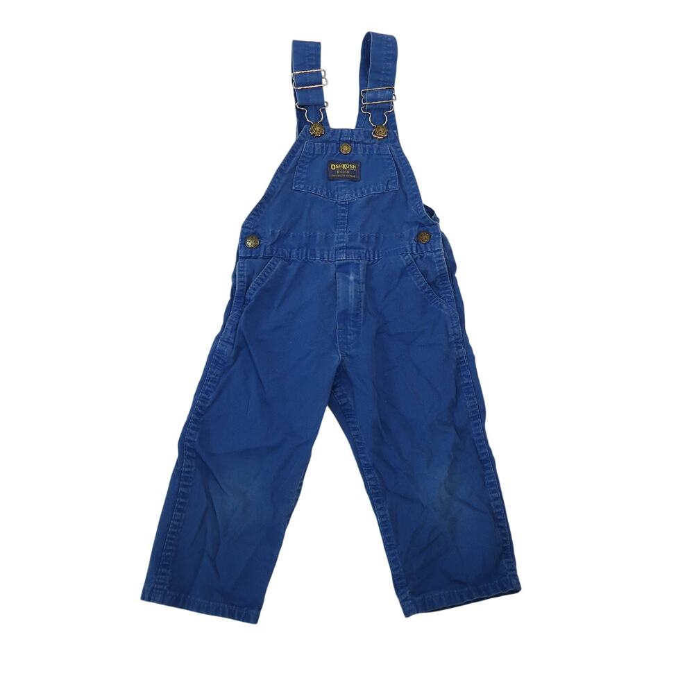 Vintage 90s OshKosh Blue Cotton Pant Overalls 3T Toddler Boy